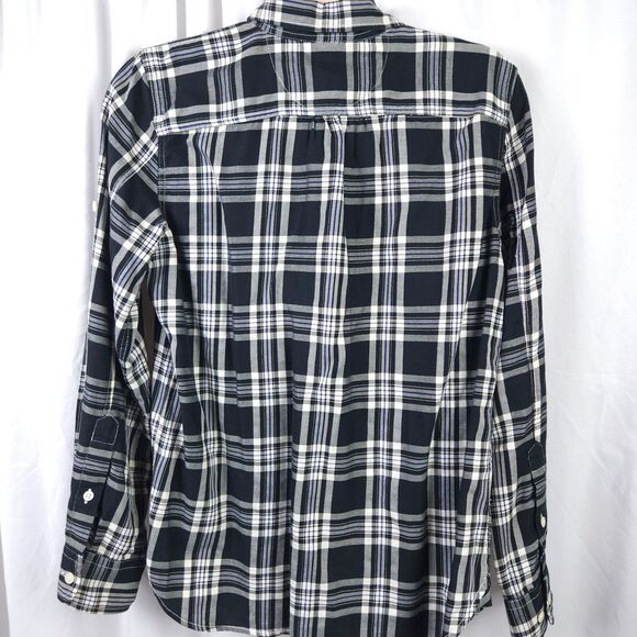 Ralph Lauren Jeans Co. Womens Small Plaid Roll Tab Sleeve Button Down Shirt - Picture 2 of 8